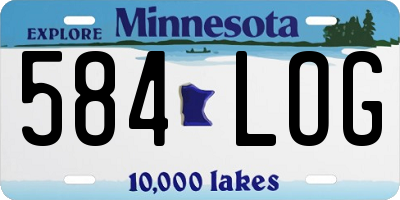 MN license plate 584LOG