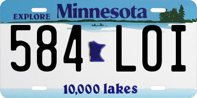 MN license plate 584LOI