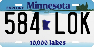 MN license plate 584LOK