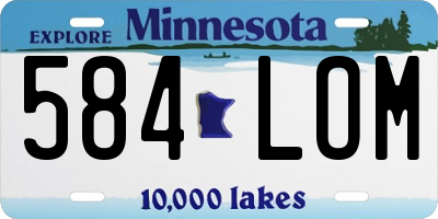 MN license plate 584LOM