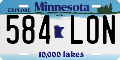 MN license plate 584LON