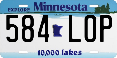 MN license plate 584LOP
