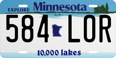 MN license plate 584LOR
