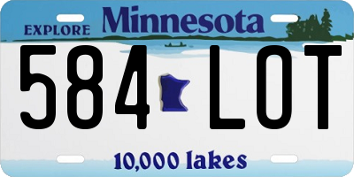 MN license plate 584LOT