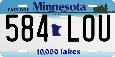 MN license plate 584LOU