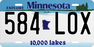 MN license plate 584LOX