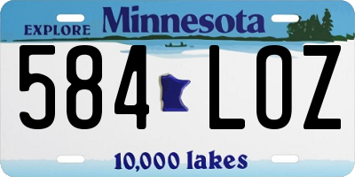 MN license plate 584LOZ