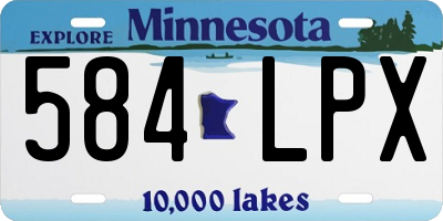 MN license plate 584LPX