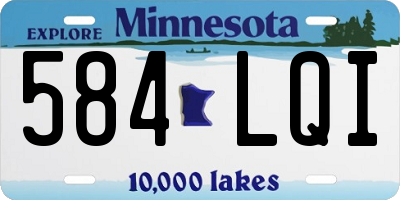 MN license plate 584LQI