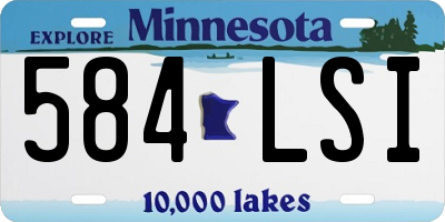MN license plate 584LSI