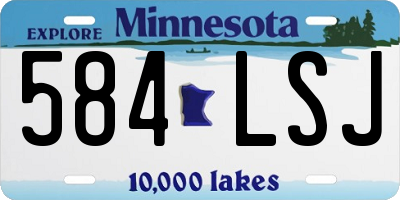 MN license plate 584LSJ