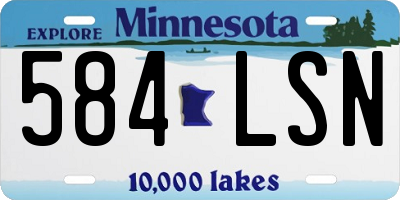 MN license plate 584LSN
