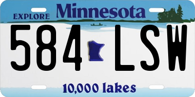 MN license plate 584LSW