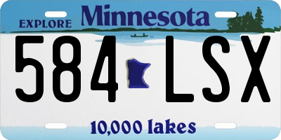 MN license plate 584LSX