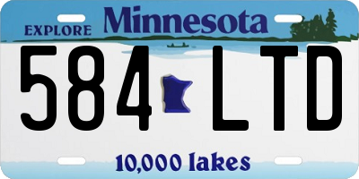 MN license plate 584LTD