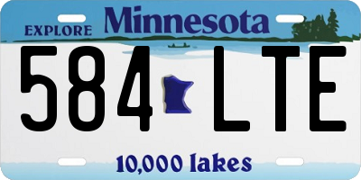 MN license plate 584LTE