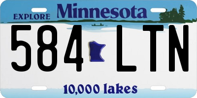 MN license plate 584LTN