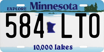 MN license plate 584LTO