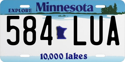 MN license plate 584LUA
