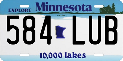 MN license plate 584LUB