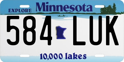MN license plate 584LUK