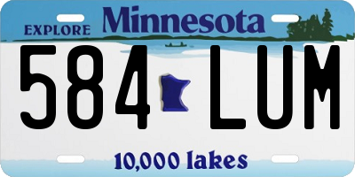 MN license plate 584LUM