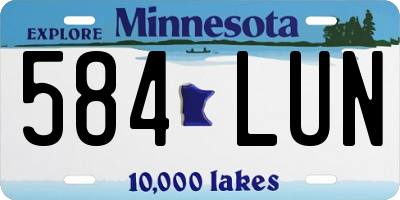 MN license plate 584LUN