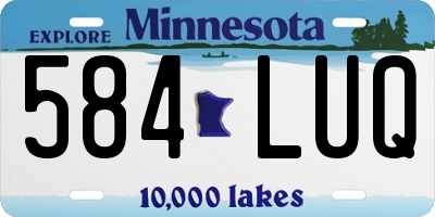 MN license plate 584LUQ