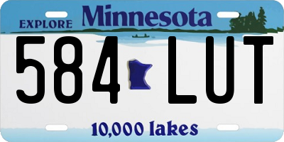 MN license plate 584LUT