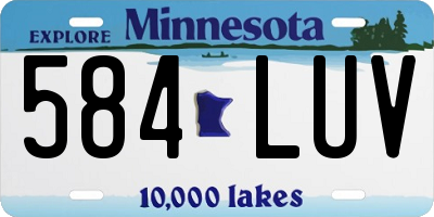 MN license plate 584LUV