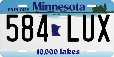 MN license plate 584LUX