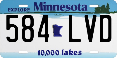 MN license plate 584LVD