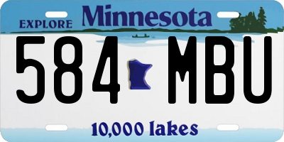 MN license plate 584MBU