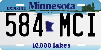 MN license plate 584MCI