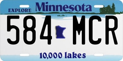 MN license plate 584MCR