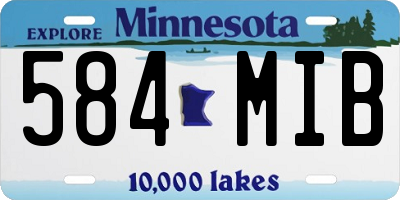 MN license plate 584MIB