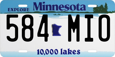 MN license plate 584MIO