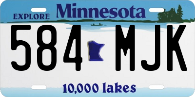 MN license plate 584MJK
