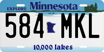 MN license plate 584MKL