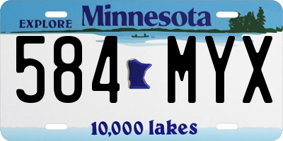 MN license plate 584MYX