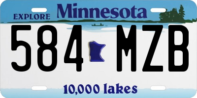 MN license plate 584MZB