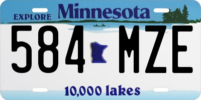 MN license plate 584MZE