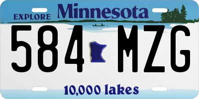 MN license plate 584MZG