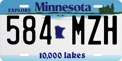 MN license plate 584MZH