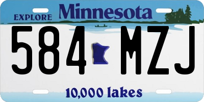MN license plate 584MZJ