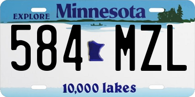 MN license plate 584MZL