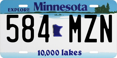 MN license plate 584MZN