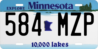 MN license plate 584MZP