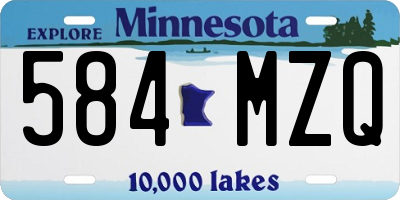 MN license plate 584MZQ