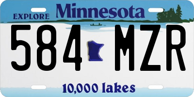 MN license plate 584MZR